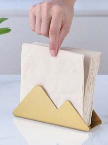 1pc Metal Napkin Holder,Silver Hollow Pattern,Stylish And Simple Gold Triangle Napkin Holder,Napkin Holders For Dining Table Restaurant Decoration, Modern Napkins Holder, Dining Table Napkin Holders For Kitchen (Gold,Silver,Black)