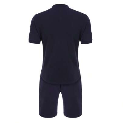 3pcs Mens Short Sets 2 Piece Outfits,Men's 2 Pieces Outfits Quarter Zip Polo Shirt And Shorts Sets Sport Jogging Tracksuits