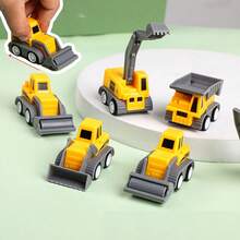 Set de 12 piezas de mini vehículos de construcción, 5 estilos surtidos que incluyen taladro, excavadora, bulldozer, rodillo compactador y volquete (Gustado por niños, niñas, bebés) - Plástico duradero, estilos multicolor, regalo perfecto para Navidad/cumpleaños para niños - Multicolor - Ver 5