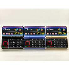 Smartphone dobrável V8pro com tela dupla – telefone dobrável com tela sensível ao toque grande, câmera dupla, reconhecimento facial, sensor de impressão digital, sistema Android, design portátil para qualquer lugar, gadget de tecnologia moderna para uso diário e de lazer