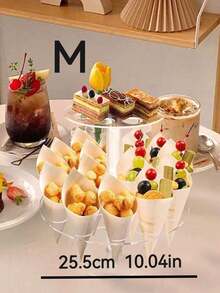 1 件透明亚克力双层锥形冰淇淋蛋筒架，8 孔/16 孔，华夫蛋筒/寿司卷展示架