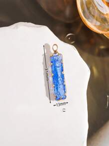 Lot de 3 pendentifs rectangulaires en cristal de verre à motif floral, couleurs mélangées aléatoires, plaqués or et cuivre, accessoires de fabrication de bijoux DIY pour collier, bracelet, boucle d'oreille, porte-clés