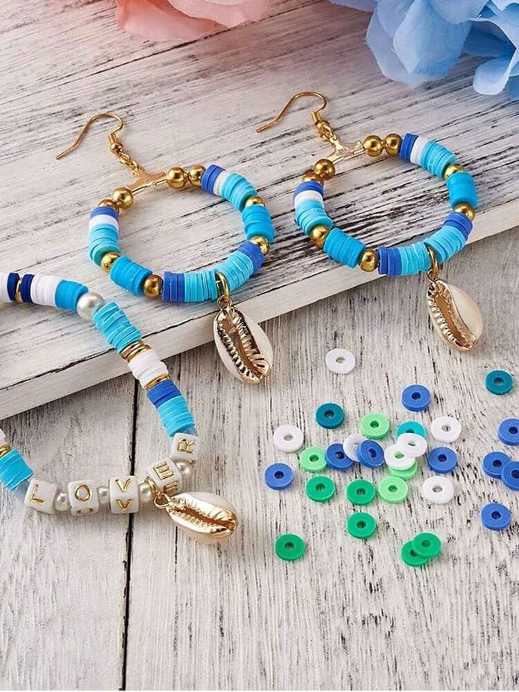 1 Set Ocean Summer Vacation Style Friendship Charm Bracelet Making Kit Clay Beads Set For Jewelry Bracelet Necklace Earring Making Diy Craft - Multicolor - View 5