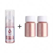 Espray de Brillo Comestible - 8 Colores Spray Brillante de Pastel Polvo Brillante Metálico Chispas para Decorar Galletas Chocolate Fresa, 5g/Botella