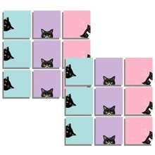 Set de notas adhesivas de gato negro de 3/6/9/18 unidades, blocs de notas autoadhesivos rosa, blocs de notas lindos super adhesivos para regalos de amantes de los gatos, maestros, oficina y útiles escolares, 3x3 pulgadas