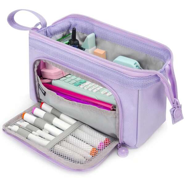Large Capacity Pencil Case, Special Zipper Pencil Bag, Aesthetic Design For Adults, Girls, Women, Students, Kids, Cute & Spacious, Purple & Pink,Pencil Pouch,School Bag School Supplies,Back To School