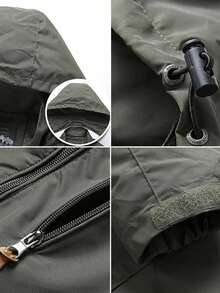 Men's Casual Waterproof Windbreaker, Men's Coats, Winter Coat, Hoodies, Camping, Hiking Jacket - 綠色 - 查看 11