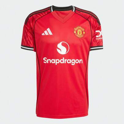 Adidas Áo đấu thể thao nam Manchester United mùa giải 25/26 sân nhà, Áo bóng đá tay ngắn thoáng khí phiên bản dành cho người hâm mộ Manchester United JI7428