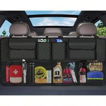 Organizador y almacenamiento para el maletero del coche de gran capacidad, accesorios de almacenamiento colgante para el asiento trasero, organizador para el asiento trasero de SUV, MPV, camioneta, negro 2yk2 - Negro - Ver 1