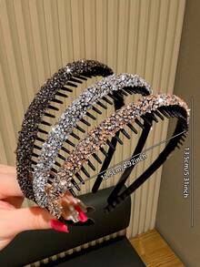 4 Stücke/Set Modische elegante Kristall & Kunstperlen besetzte Haarreife für Damen, geeignet für den täglichen Gebrauch, Make-up, Ausgehen, empfohlen als Geschenk Haaraccessoires Haarband - Verschiedenfarbig - Übersicht 5