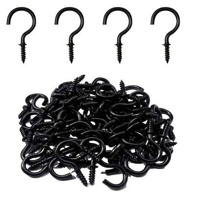 50/100 stycken skruvkrok, 1 tum (ca 2,5 cm) metallkoppkrok skruvkrok kraftig skruvkrok träväggtakkrok växtkrok inomhus utomhus för bordsartiklar hantverkskorg lampkrans - brons, juldekoration, festkrok