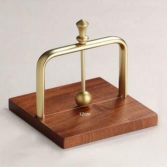 1pc Wood And Aluminum Countertop Napkin Holder With Ball Weight , Cafe Style Tissue Dispenser, Wooden Base Paper Towel Stand For Restaurant Cafe Decor, Home Decor Accent Durable, Rustic, Space-Saving