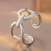 1pc Fashionable C-Shaped Finger Ring, Simplistic Elegant Letter D Ring For Daily Wear, New Product