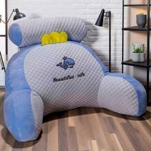 Adjustable Reading Pillow - Ergonomic Back Support Cushion For Bed/Sofa/Floor, Gray Quilted Breathable Design - 淺灰色 - 查看 9