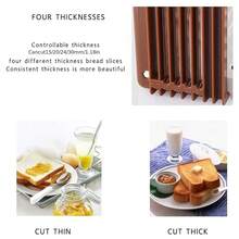 1 件紧凑型折叠面包切片机，可折叠面包切刀指南，用于自制面包、奶油卷和三明治的厨房配件，耐用 PP 材质，不带电，适合家庭和户外使用 - 彩色 - 查看 8