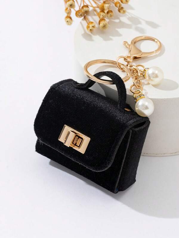 Faux Silk Velvet Bag Charm/Keychain Coin Purse Accessory Backpack Decor Keychain For Bag