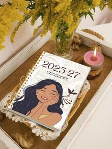 1本2026年1月至2027年12月A5尺寸（5.7英寸 x 8英寸）周/月计划本，时间可视化，每日日程笔记本，月计划本，学年笔记本，提高效率，学校及办公用品，完美礼物 - 彩色 - 查看 3