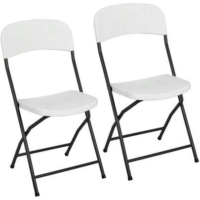 Folding Chairs Set Of 2/4/6 Outdoor Plastic ChairsFoldable Metal Chairs