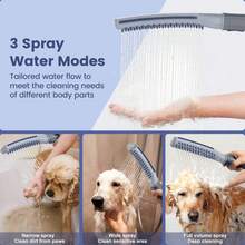 Dog Shower Attachment, Dog Shower With Metal Diverter, Pet Shower Attachment For Fast And Easy Dog Bathing, 3 Spray Modes One-Button Switch 8-Foot Hose For Indoor And Outdoor - 藏蓝色 - 查看 2