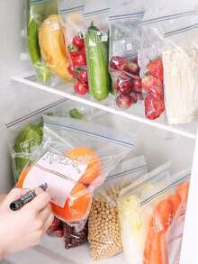 15/20/30/40/65pcs, Clear Zipper Bag, Sealed Food Storage Zip Lock Bag, For Biscuit Cookie Candy Snack Dry Fruit Grain Cereal Spices, Portable Leakproof Food Fresh-Keeping Container For Fridge, Vacuum Sealer Bags, Kitchen Accessories