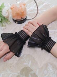 1 Pair Versatile Faux Sleeves Wrist Warmers, Korean Fashion Accessory, Delicate Lady Sleeve Cuffs
