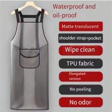 Tablier imperméable en TPU, tablier anti-huile, tablier transparent, tablier à bavette, tablier de cuisine jetable pour usage domestique