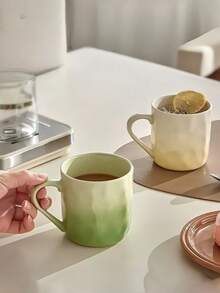 1pc High-Quality Ombre Pink Mug, Ceramic Coffee/Tea Cup For Home Use, Design-Driven Breakfast Cup, Couples Mugs Back To School - Multicolor - View 9