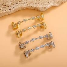 2-Piece Set Hip-Hop Fashion Gold Teeth Heart Full Diamond  Teeth Set Daily Personality  Rap Accessories - 多色-B - 查看 2