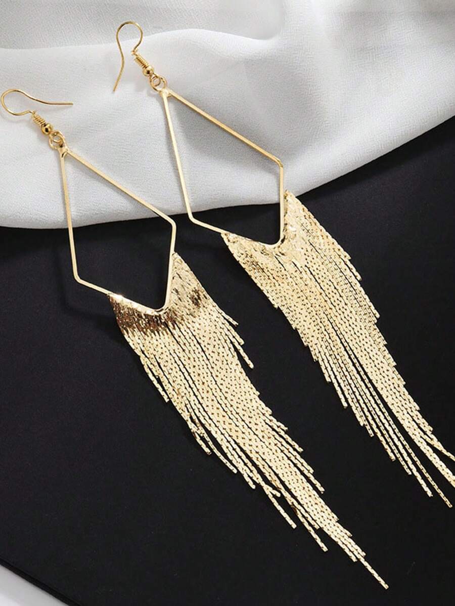 1 par de brincos femininos retrô versáteis estilo boho com borla longa, adequados para uso diário, festas, bares e festivais de música