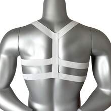 1 件男士弹力束带胸部束缚带同性恋朋克哥特服装酒吧和夜总会表演狂欢派对配饰万圣节配饰，万圣节服装秋冬配饰万圣节服装，适合青少年、青年、男士、休闲、户外、运动、度假、毕业礼物、生日、日常穿着 - 彩色 - 查看 5