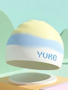 1pc Gradient Candy-Colored Silicone Swim Cap, Waterproof Swimming Cap With Ear Protection For Boys And Girls, Fits Large Head - Multicolor - View 10