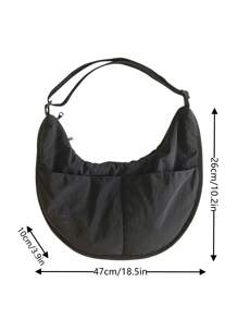peach tree Large Capacity Crescent Shaped Shoulder Bag, Simple Solid Color Women Crossbody Bag, Adjustable Shoulder Strap, Zipper Closure, Fashion Spring Simple Solid Color Shoulder Bag, Adjustable Strap, Zipper Closure, Shoulder Bag Gift For Christmas, Scream, Young Casual Solid Color Sling Bag, Lightweight Large Capacity Shoulder Bag, Valentine's Day Gift, Peach Tree