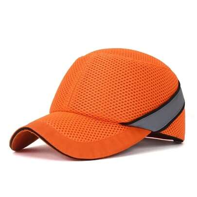 Casco de  de tela de red de alta visibilidad anti-colisión, gorra de trabajo, estilo de gorra de béisbol, protección para la cabeza, reparación