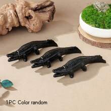 1pc Natural Crystal Obsidian Crocodile Crystal Animal Carving Creative Desktop Decor