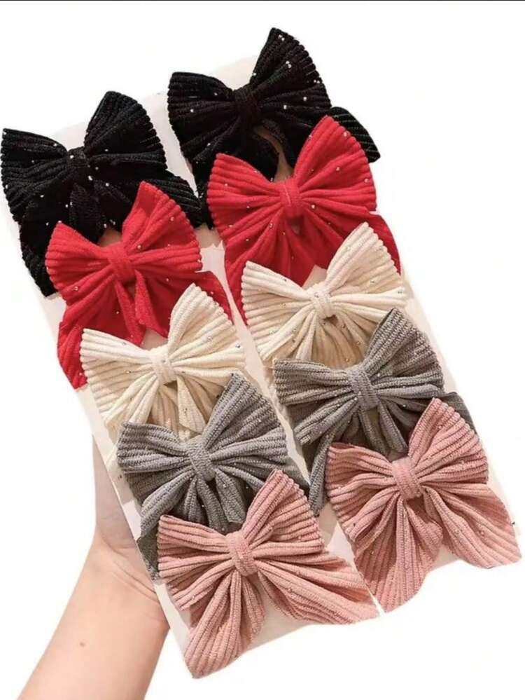 10 قطعة/مجموعة مشابك شعر بشكل فيونكة مزينة بترتر رقيق، تصميم كبير الحجم، يمكن أن تصبح محور تسريحة شعرك - مناسبة للفتيات والنساء، تناسب الأنماط الحلوة والأنيقة، تضيف سحرًا فريدًا لشعرك! مشابك شعر، أغراض المدرسة، الكلية، ملابس الشتاء للنساء، ملابس Y2K، فيونكات، جميلة، رأس السنة، أنيقة، اكسسوارات الشعر، اكسسوارات الرأس، اكسسوارات الشعر للنساء - متعدد الألوان - مشاهدة 8