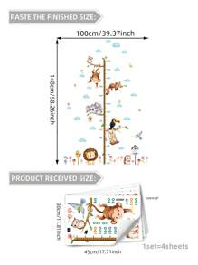 1set Tree Trunk, Bird, Animal, Elephant, Lion, Rabbit Height Measurement Wall Decals For Bedroom And Living Room Decoration,Stickers,Wall Decal, Vinyl Decal For Home Decorations,Spring Decoration Items Refresh Your Home,Rama Decoration Stickers Gifts Birthday Graduation