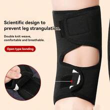 1件/2件防风膝毯秋冬加厚抓绒腿套柔软舒适羔羊毛开放式保暖护膝可调节毛绒均码适合老年人时尚男女日常防寒针织护膝 - 彩色 - 查看 13