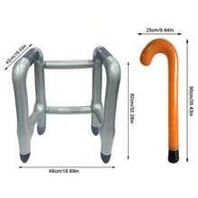 1pc/Set Inflatable Walker And Cane, Outdoor Game Accessories, Retirement Party Decorations And Tricks Gift For Elderly - Multicolor - View 7