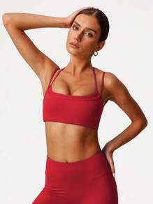 Sodalemon Damen Sport-BH mit doppelter Schicht und verstellbaren Trägern