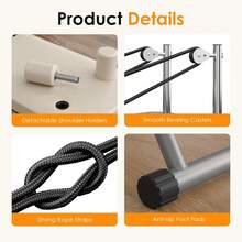 DlandHome Máquina reformadora de Pilates, reformador de Pilates de interior con resortes de aleación de alta resistencia, reformador de Pilates plegable para gimnasio en casa - Actualización Beige Plus - Ver 5