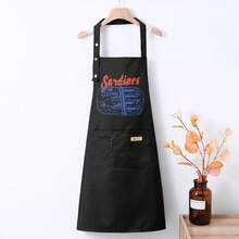 Saidines Dual Waterproof Oilproof Kitchen Chef Aprons With Pockets For Men Women, Adjustable Cooking Apron - 黑色 - 查看 4