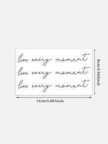 1pc Washable & 7-14 Days Temporary Herb Tattoo, Flowing Script Letter Design, Suitable For Men & Women - Black - View 4