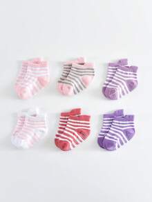 6 Pairs Non-Slip Ankle Socks For Baby Boys And Girls, Suitable For Infants And Children