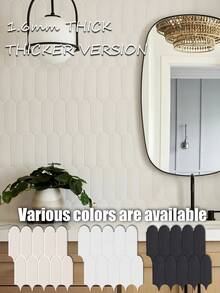 4/10 张即撕即贴防溅墙面装饰瓷砖，升级加厚设计，12 英寸 X 12 英寸自粘乙烯基墙砖，适用于厨房、浴室、房车、家居装饰墙纸墙贴房间装饰卧室客厅装饰 - 彩色 - 查看 11