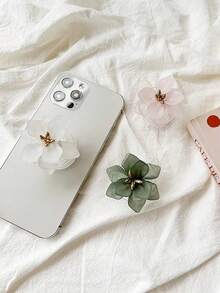 Suporte de celular em formato de flor de lótus, 1 peça, com suporte retrátil de mesa em formato de flor de lótus, cor sólida, suporte portátil e desleixado, compatível com iPhone, Android, presente de aniversário, família, amigos, suporte para celular, acessórios para celular - Multicolorido - Ver 2