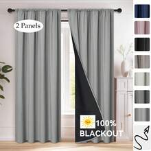 2 件遮光窗帘隔热衬里窗帘布适用于客厅、卧室、厨房、浴室、家居装饰