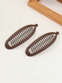 2pcs/1pc Simple Matte Solid Color Fish Tail Clips, Elegant Vertical Ponytail Banana Clips Solid Color Casual PP (Polypropylene) Ponytail Clips For Daily Commute, Non-Damaging (Please Purchase Cautiously If You Have Thick Hair)