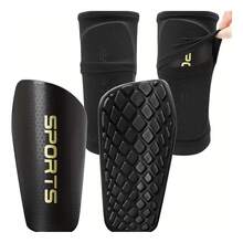 Soccer Shin Guards Football Protectors Pads Adult Teenagers Black Shinguards Set Light Sock Insert Board Training Legging Protective Gear