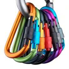 5 件/1 件随机颜色 D 形户外登山扣，多功能铝合金包和钥匙扣挂钩 - 适用于背包和水瓶的多功能铝制 D 形环夹