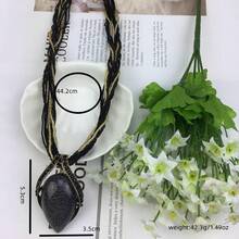 复古波西米亚风格复古水滴猫眼石项链毛衣链。 - 葉子 - 查看 5